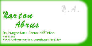 marton abrus business card